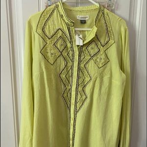 Crystal studded embroidered shirt